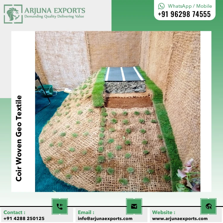 Best Quality Coir Woven Geo Textiles Fabric Rolls for Soil Stabilization and Water bank Protection at Competitive Market Price