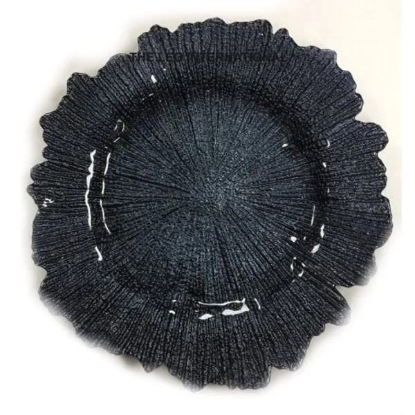 gold beaded fancy white metal charger plate for dinner table