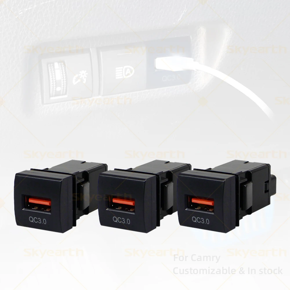 QC3.0 USB Charger PD Fast Charging for Toyota Camry Land Cruiser Prado 150 Series Corolla Highlander Yaris Tacoma Prius