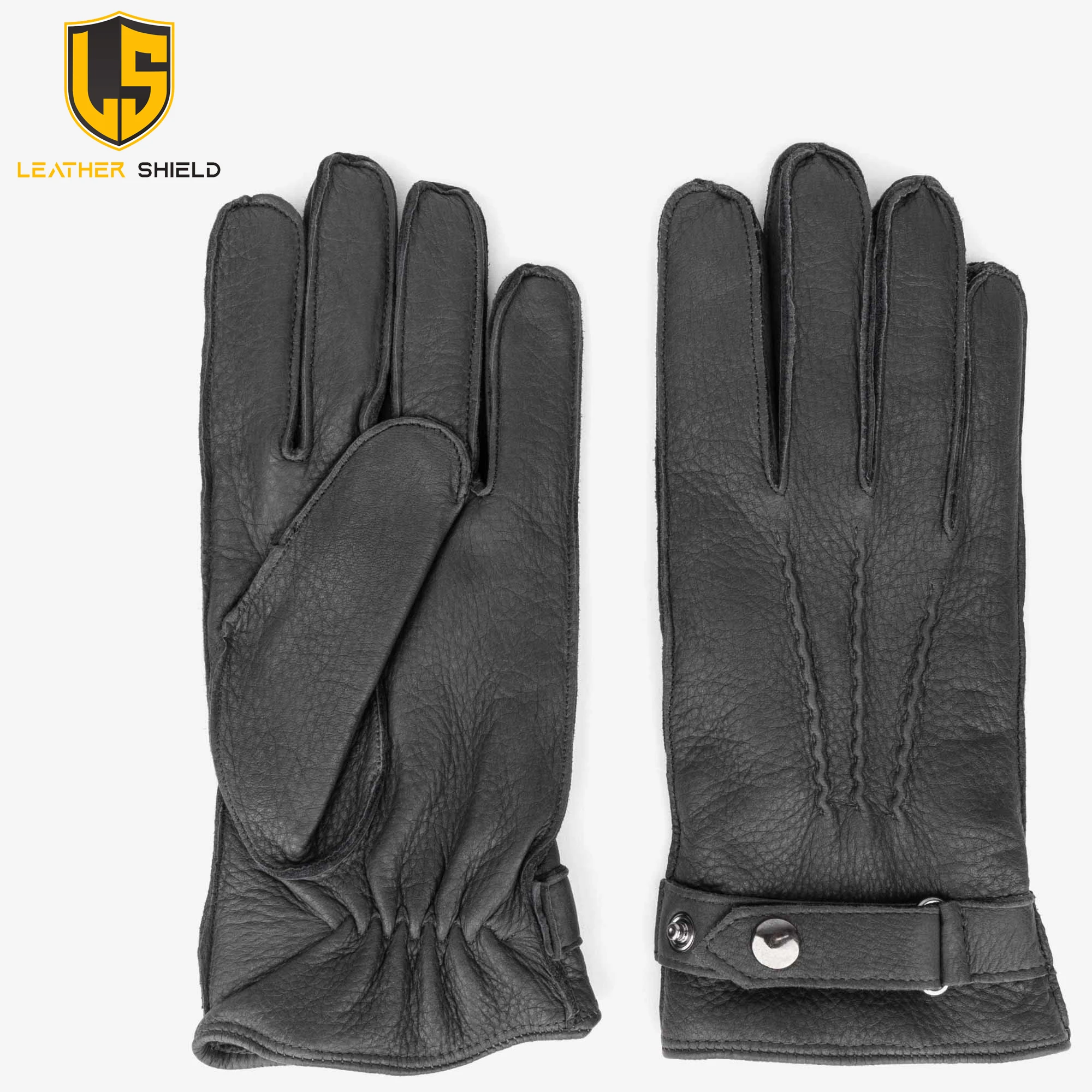 Men Gloves Black Color Winter Warm Touch Screen Windproof  goat leather Leather Gloves Fashion leather Gloves