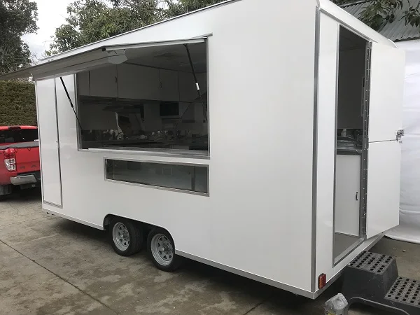 FAST Mobile Food Trailer restaurant equipment Pizza Customized Hot Key Long Power Outdoor Packing Wheels