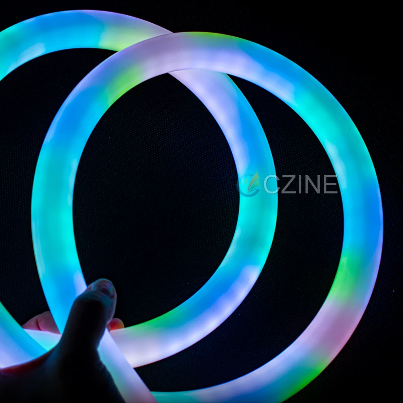 Flexible silicone round neon light 360 degrees 22mm 15W 5050 IC WS2811/16703P 168LEDS Magic colorful 12V