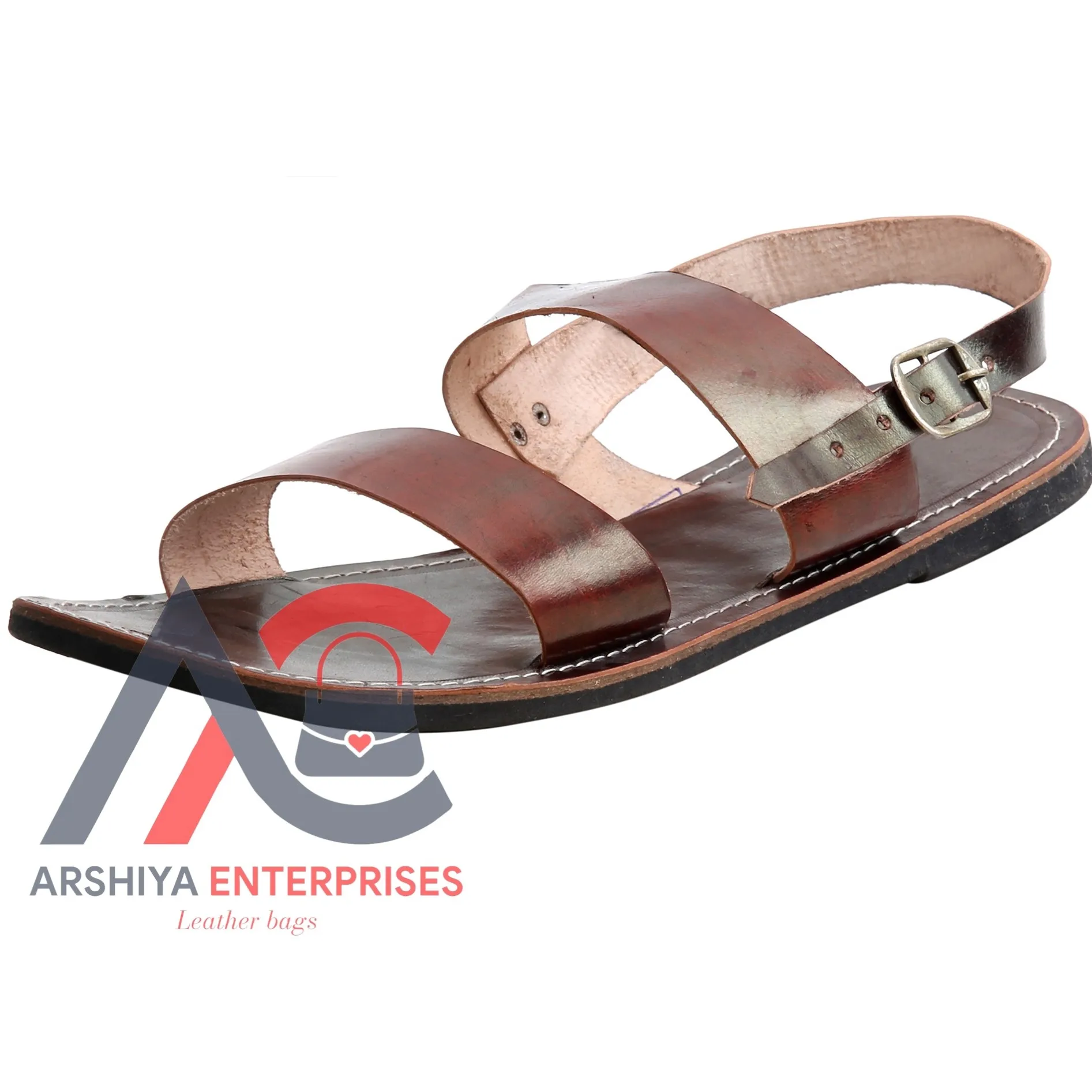 Western Handmade 100% Genuine Leather Black Sandals Summer Shoes Customized Comfortable Personalized Cowhide Leather Sandals