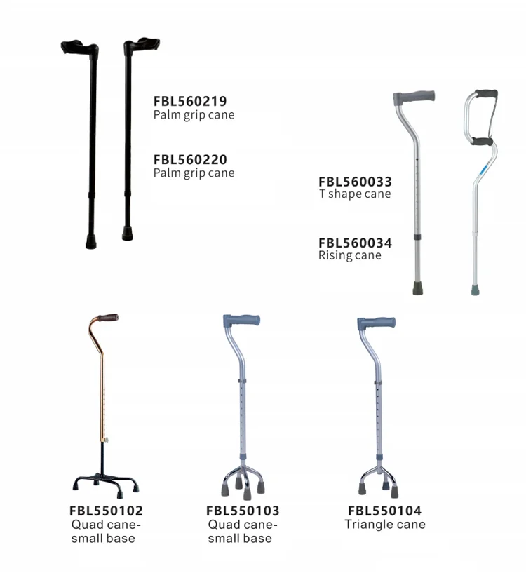 Aluminum Alloy Hiking Pole Printed Plastic Handle Folding Four-section Crutches Folding Cane for the Elderly Walking Stick