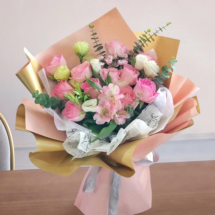 Korean Papel Coreano Flower Wrapper Floral Tissue Gift Wrapping Paper Roll Waterproof  Plastic Wrapping Paper