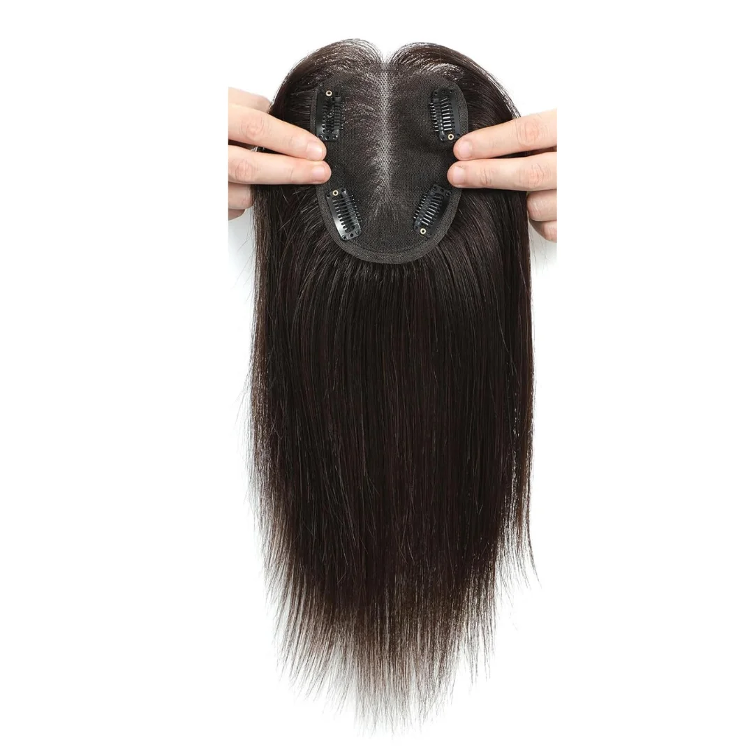 Factory Direct 100% Silk Base Topper Human Hair Extensions High Quality Silk Wrapped Hair for Hair Transplants