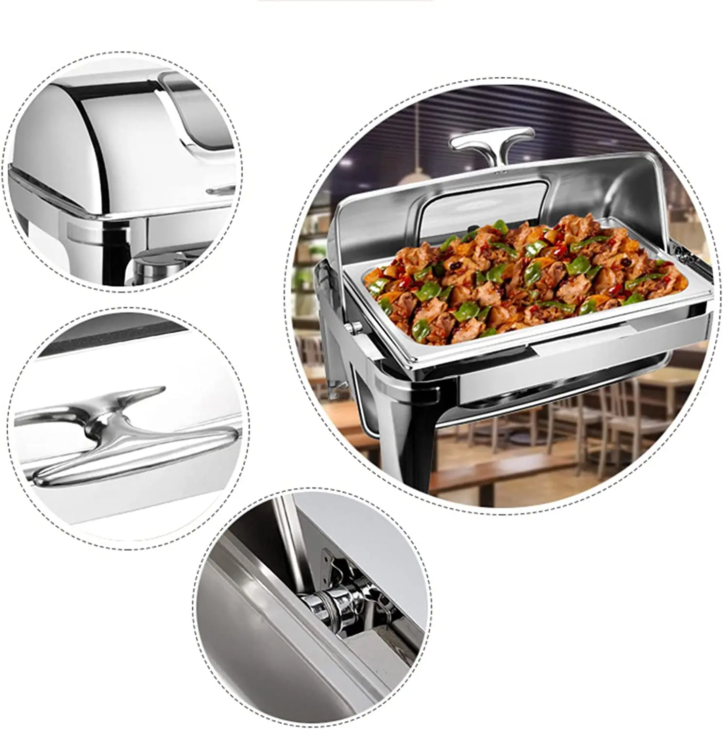 Оптовая продажа 9L в натуральную величину для еды сохраняющий тепло из нержавеющей стали чафер особенно китайского самовара со стандартом ISO & шведского стола набор с ножках