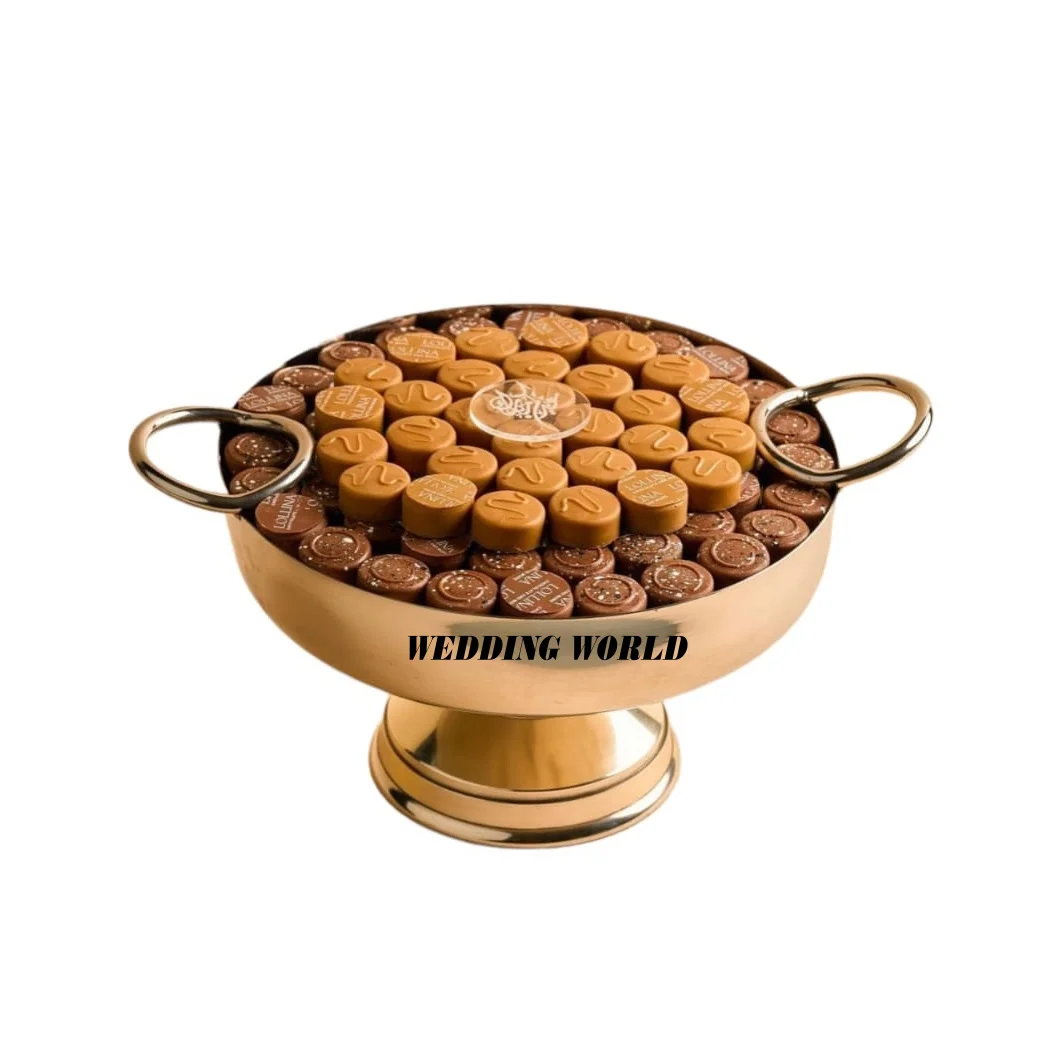 Round Iron Chocolate Bowl With Wooden Base Superior Quality Handmade Bowl Latest Arrival Designer Wholesale Chocolate Bowl