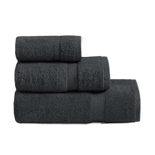 High Grade Wholesale Price 100% Cotton Microfibre Gym Traveling Hotel Towel Customized Logo Black Color Bath Towel & Face Towel