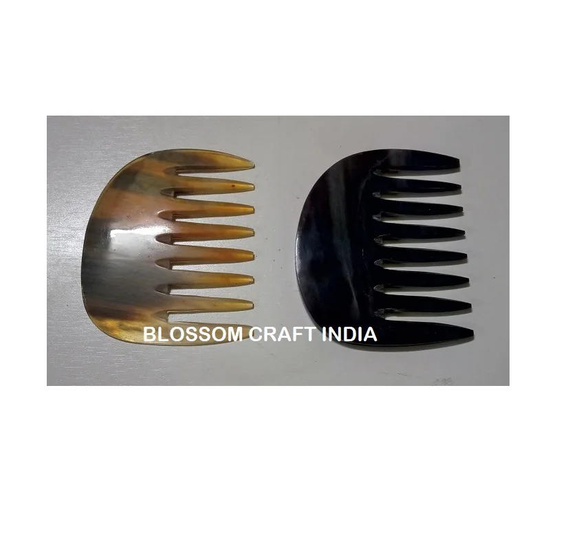 Handmade Best Quality Natural Horn Hair comb / Ox Beard Comb Real Cow Horn comb from India
