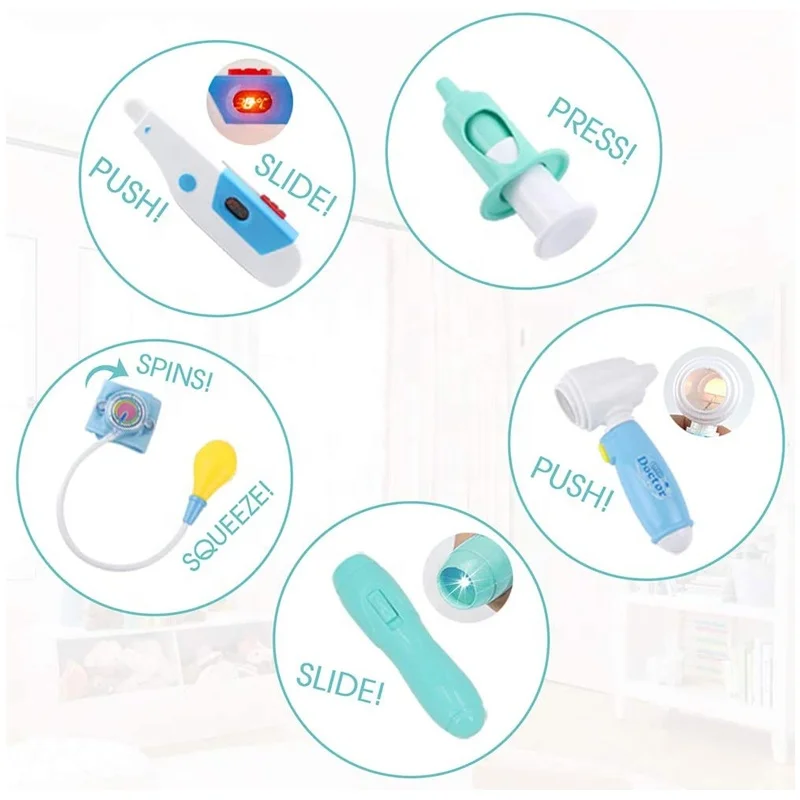 New design Indoor Role Play Dental Tools Set  With Storage Box & Lights & Sounds For Girls/  Boys Kids Doctor Kit Toys