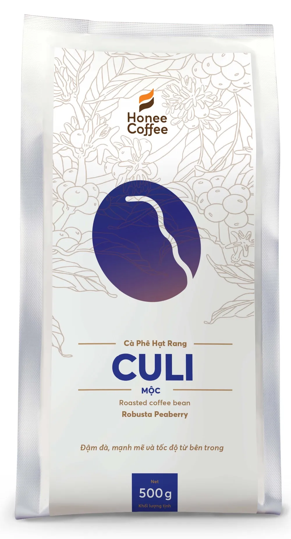 Vietnam medium roasted peaberry coffee beans 250g 500g 1 kg per bag high quality and good products Honee Coffee