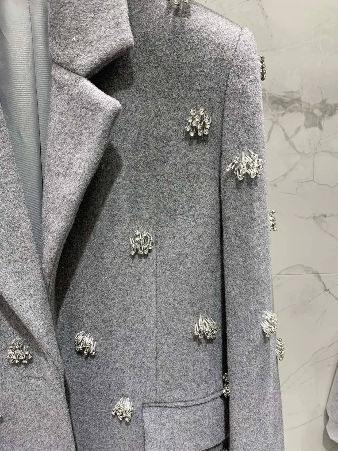 Women Fall Winter 2023 Korean Fashion Loose Cotton Double Breasted Jackets Casual Turn Down Collar Coats  Wool & Blends