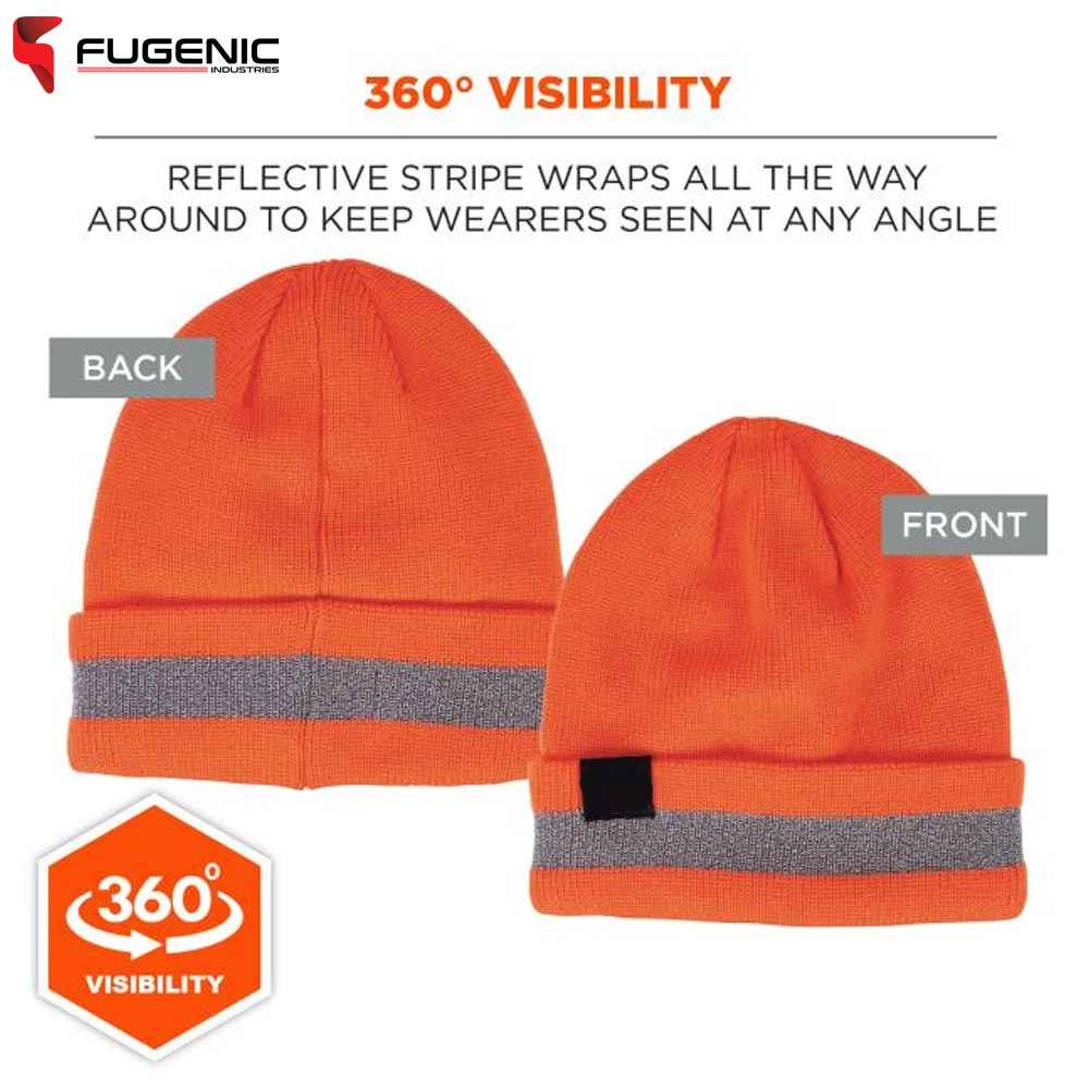 Beanie Cap In Orange Color Made In Pakistan New Arrival Product Safety Hi Vis Work Wear Knit Cuffed Beanie BY Fugenic Industries