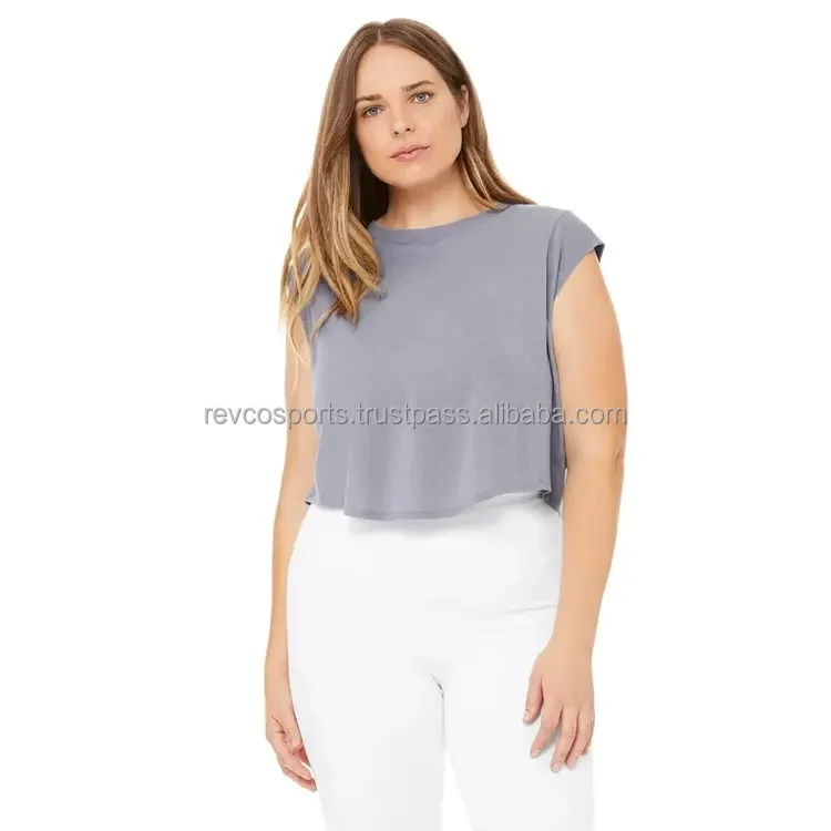 Plus Size Lightweight Women Cropped Muscle T Shirts Breathable Cotton casual fitness tops loose sports t shirt women T-Shirts