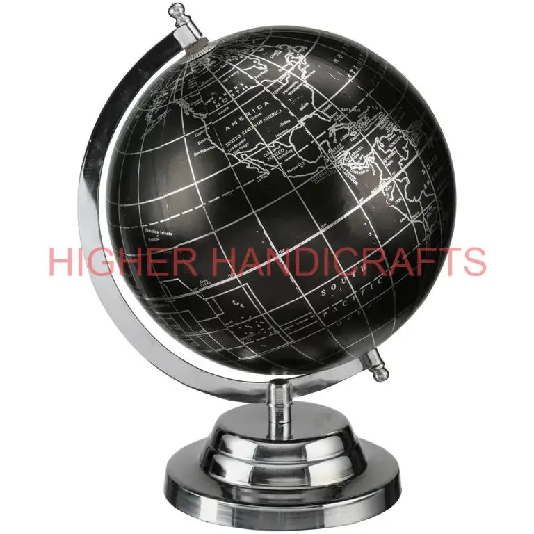 Distressed World Metal Antique Globe Rotating Office Desk Decorative Geography Map Earth Table Decorative World Globe