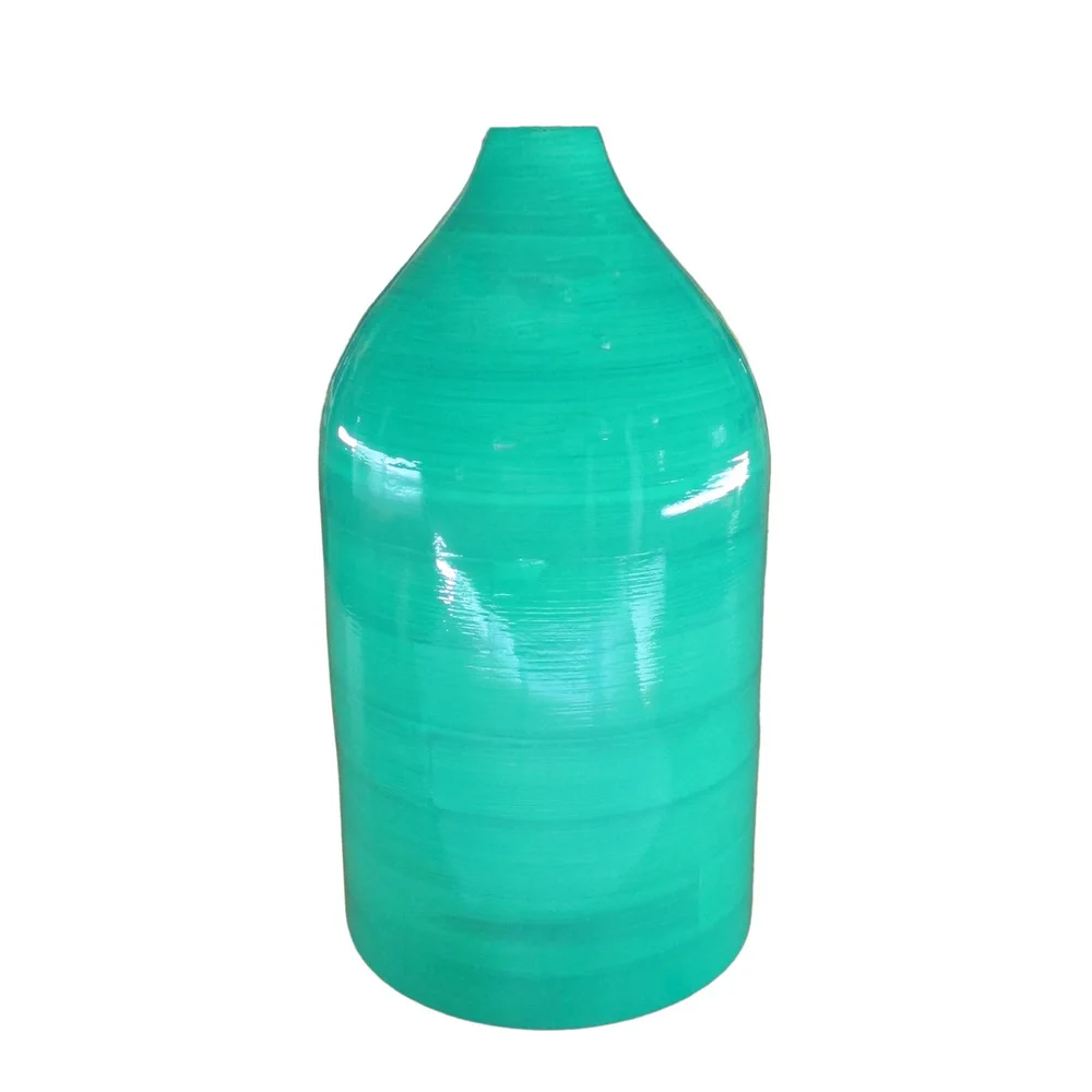 wholesale new jar or vase design handmade high quality home decor vase natural bamboo best collection spun bamboo vase