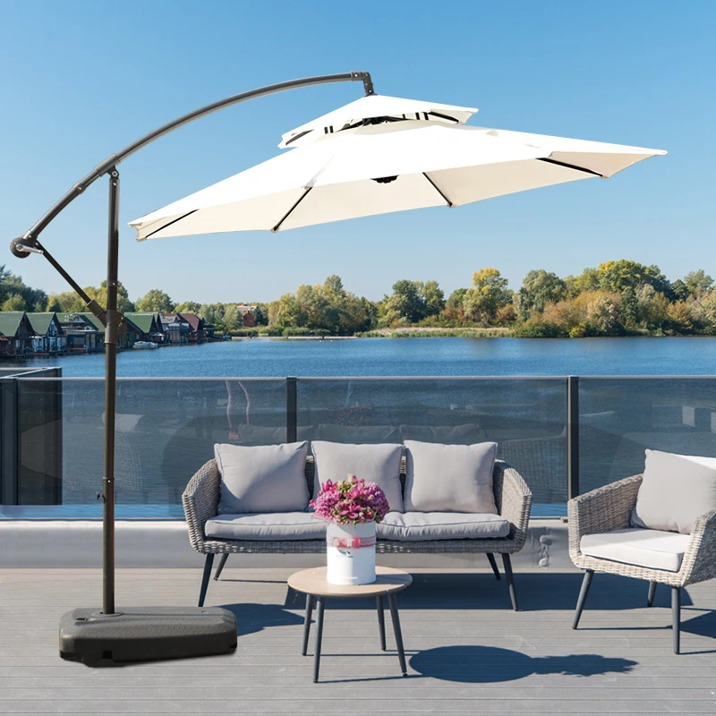 Hot sell Patio Umbrella outdoor with base banana umbrella