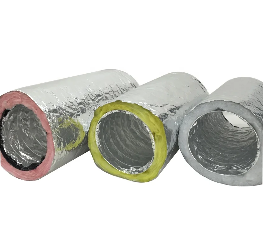 Insulated Aluminum Foil Flexible Fiberglass Duct HVAC Flexible Duct Ventilating Duct