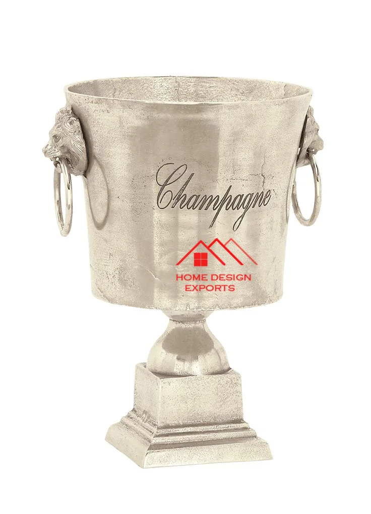 Luxury Nickel Finished Metal Rain Deer Ice Bucket For Events and Party Wine Bottle Cooler