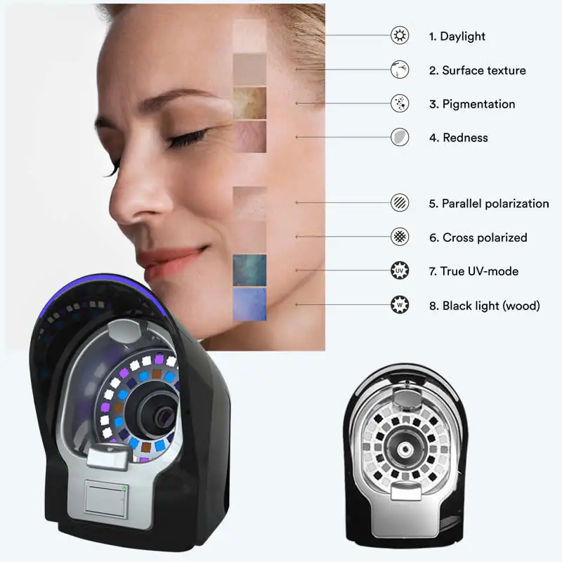 Новый 8 спектра анализатор кожи лица портативная модель BS-3800 анализа