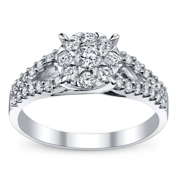 Couples Ring Jewelry Loose Diamonds Simple 10/14/18K Real Gold Band For Man Women Engagement Wedding Rings Couple Set