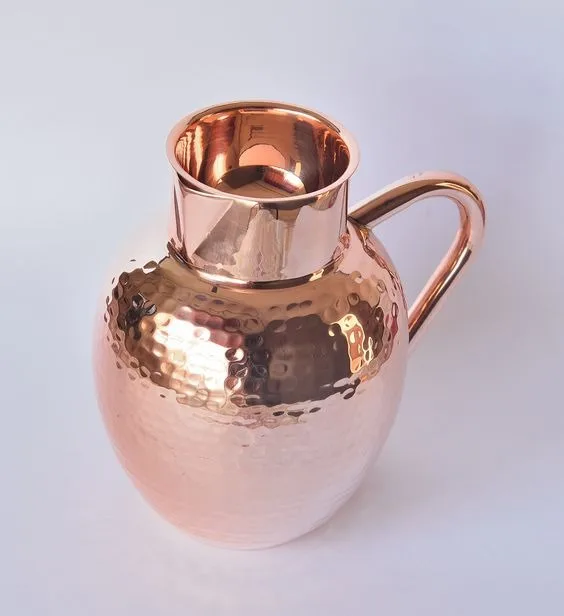 Hottest Selling Copper Pitcher with Set of Two Tumbler Customize Hammered Design Copper Jug Glass kitchen accessories