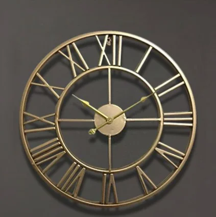 New Arrival Looking Modern Clock Extra Large Silent Metal Wall Clock with Metallic Power Coated for Living Room Decor