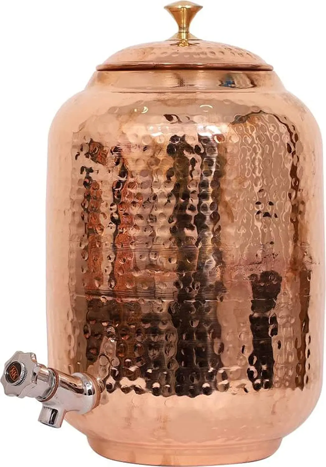 Pure copper drinkware water dispenser  8L hammered  ayurveda health healing 8 Liter storage capacity water container