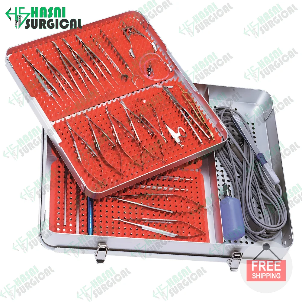 Eye Surgery Set Can Be Sterilized by High Temperature and High Pressure Stainless Steel 21 Pcs Cataract Set CE ISO Approved