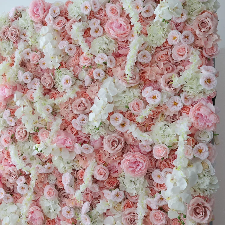 Phalaenopsis Orchid Artificial 3D Fabric Flower Wall Backdrop Roll Up 8x8ft Floral Backdrop Pink Flower Wall Panel