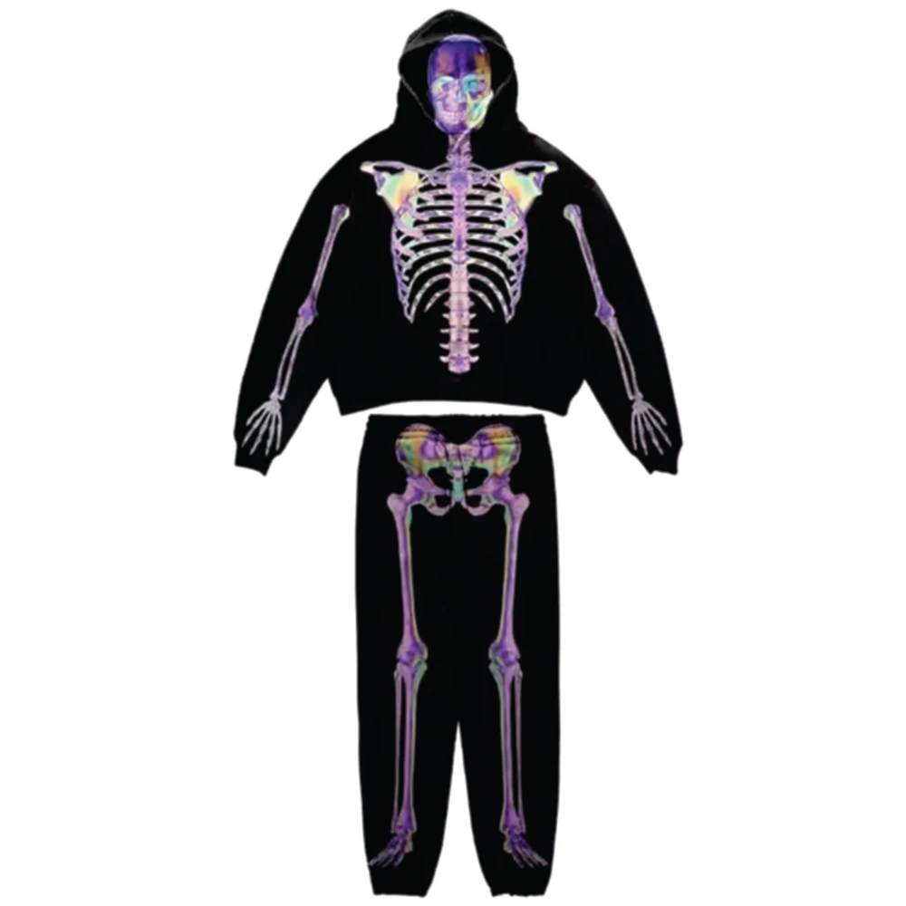 Custom Men Patchwork Heavyweight Cotton Patch Jogger Distressed Acid Wash Applique Embroidery Sweatpants and Cropped Hoodie Set