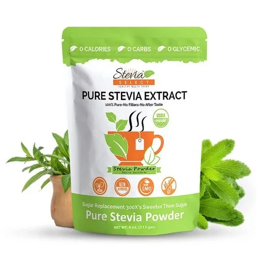 Stevia Sweetener 100% Natural Organic Pure Stevia Leaves Extract Powder Stevioside 90% Stevia Powder
