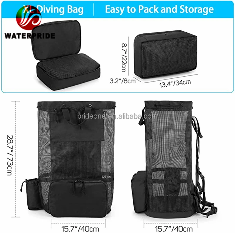 Customize 2022 Mesh Scuba Diving Bag diving fin bag scuba diving gear bag