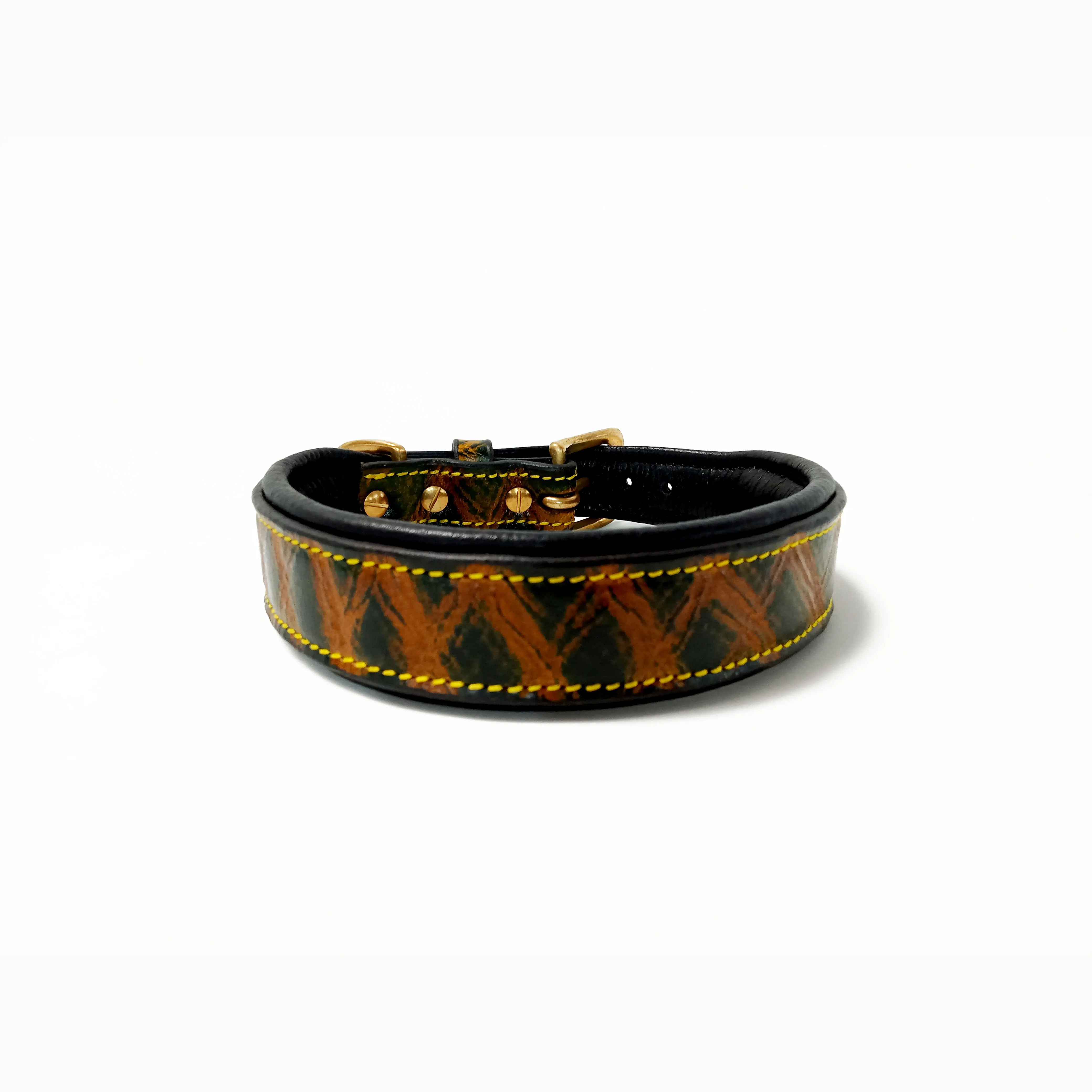 WHOLESALE MANUFACTURER FANCT VT LEATHER DOG COLLAR DESIGNER COLOR PADDED WITH SOFTY CUSTOMIZE BUCKLE AND SIZE FOR ALL BREED DOGS