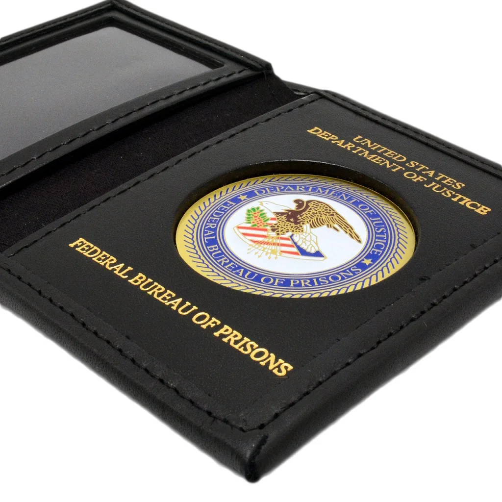 Custom Logo Real Leather Wallet Holder, Neck Wallet with Security Guard Badges 3D Printed Button Badge for Decoration
