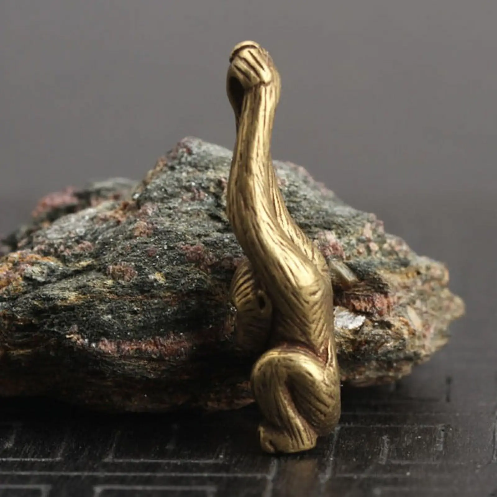 Brass Monkey Figurine Mini Animal Statue Ornament Home Office Desk Decor