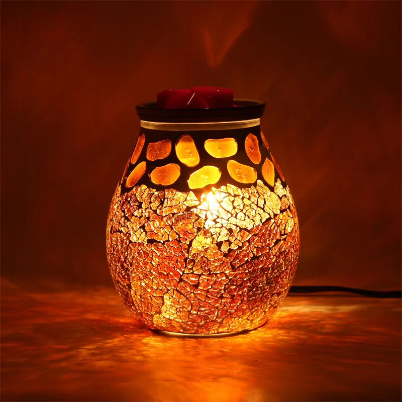 2022 популярный мозаичный Электрический восковой нагреватель с подсветкой восковая электрическая горелка ароматизированный воск для домашнего декора