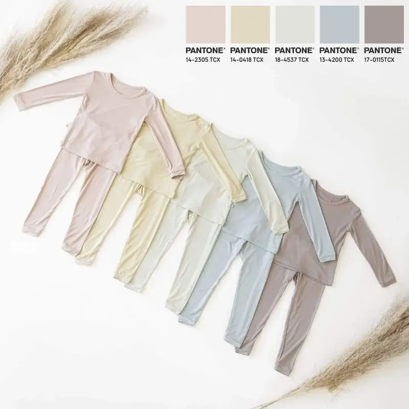 GRS GOTS Certified Infant Pajama Set Long Sleeve Kids Pajamas Set Bamboo Baby Pajamas Set