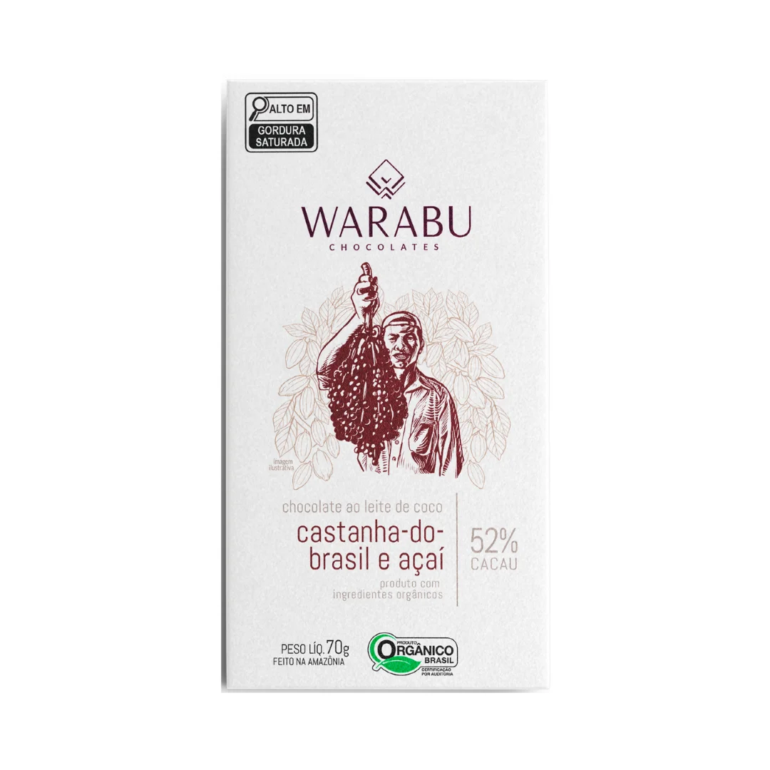 Кокосовый молочный шоколадный батончик бразильский орех + ягода Асаи от AMAZON тропический лес 52% веганский батончик 70 г заряжает энергией, усиливает