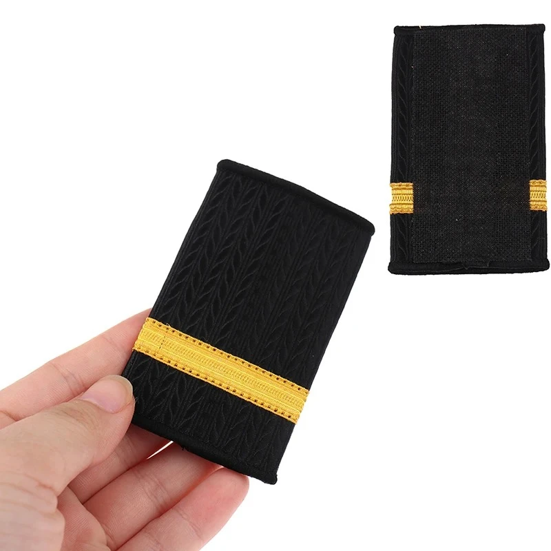 1 Pair Epaulettes Professional Uniform Epaulets Gold Stripe Shoulder Badges OEM in epaulettes for crew uniform