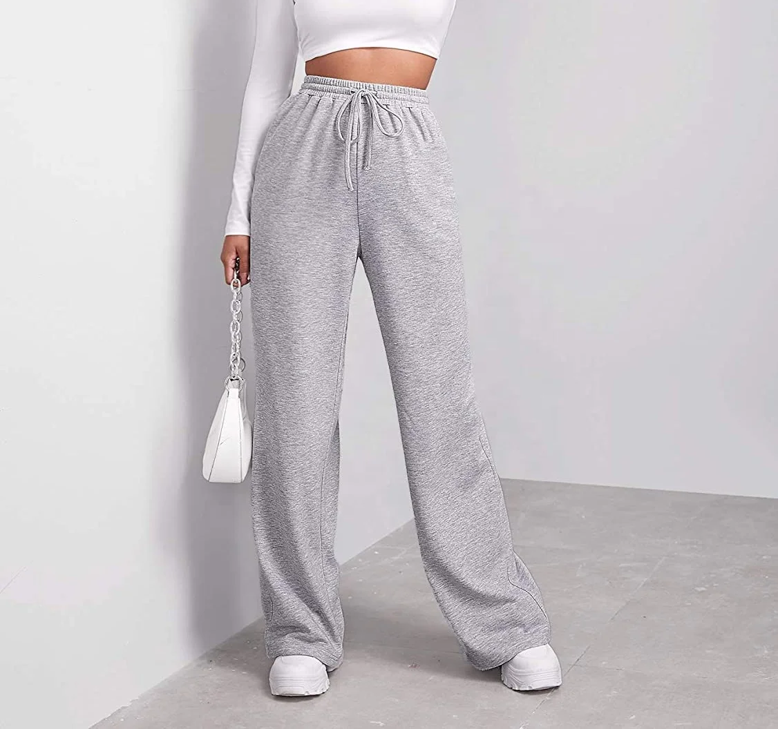 Женские однотонные мешковатые спортивные брюки на шнуровке джоггеры прямые большого размера