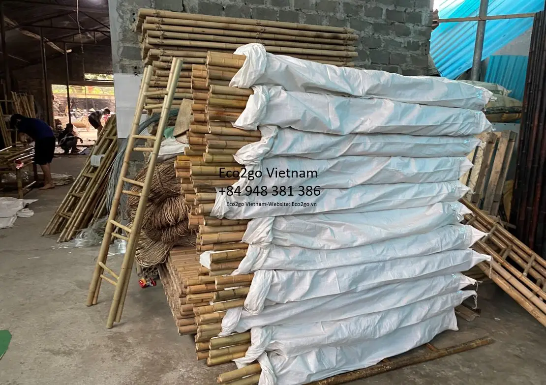 Custom Size And Design Ladders For Decoration Durable Waterproof 100% Bamboo Single Straight Wall Ladder From  Eco2go Vietnam
