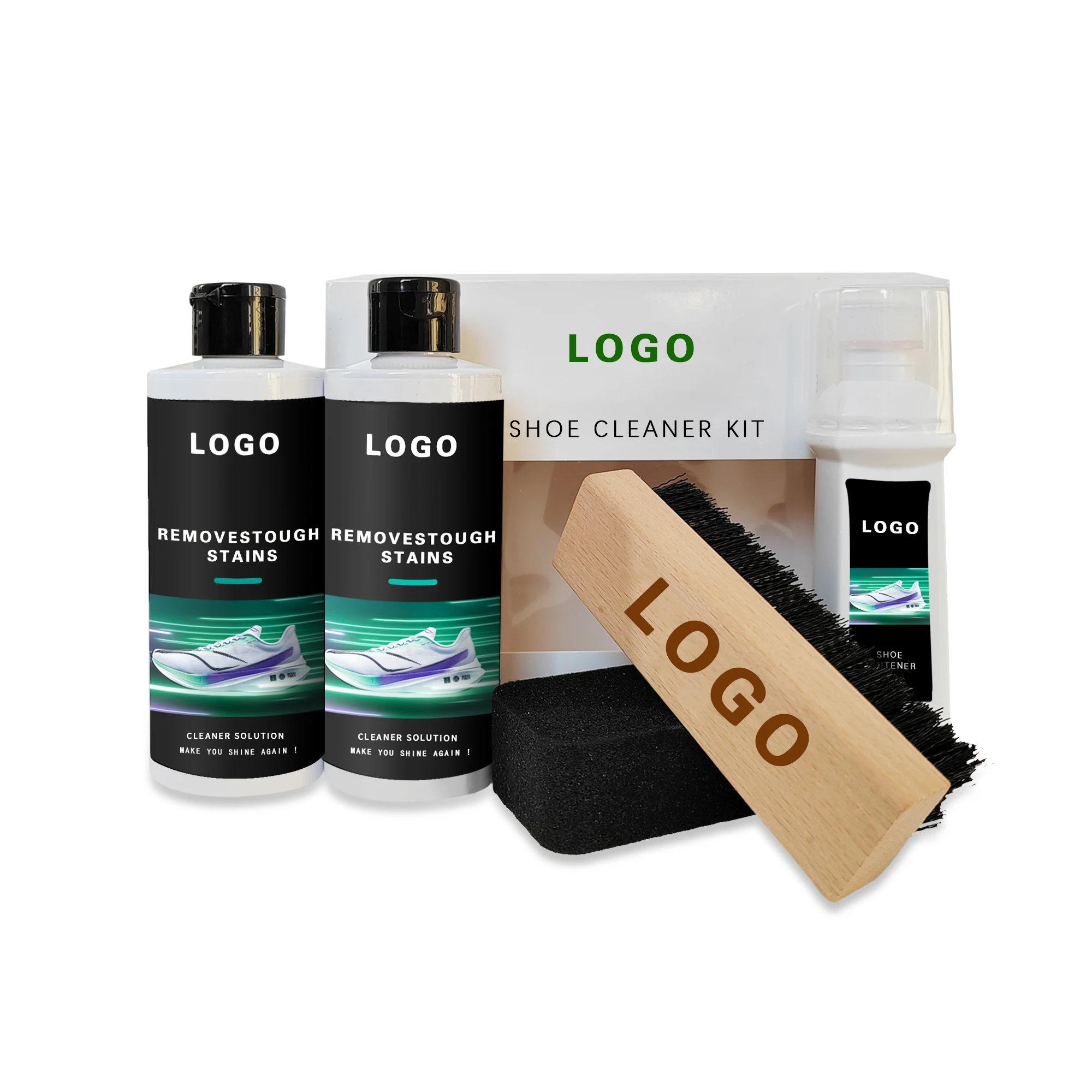 Ultimate Sneaker Cleaning Kit with 2 Bottle Set for Tough Dirt and Stain Removal from Sneakers Canvas Rubber Suede Mesh Runners