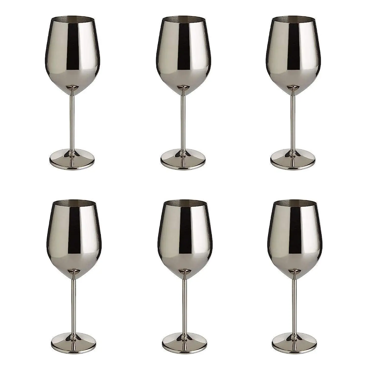 Indian Barware Stainless Steel Wine Glasses Silver Rose Gold Plated Unbreakable Stemmed Smoked Goblets Colorful Cupstyle Water