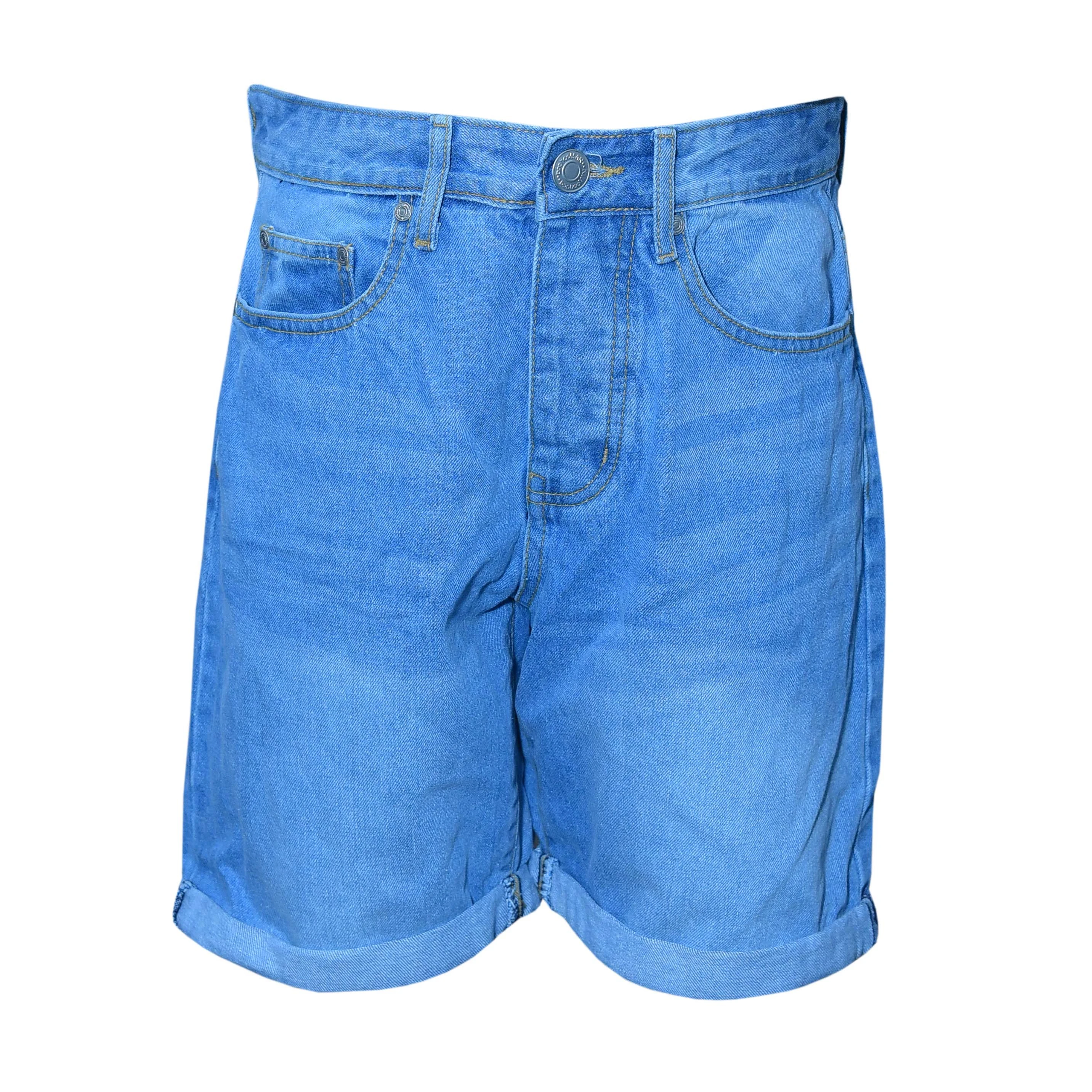 Men Mid Rise Zipper Fly Baggy Shorts 100%Cotton Denim Pants Casual Jeans Shorts Popular Streetwear  unique Style Denim Shorts