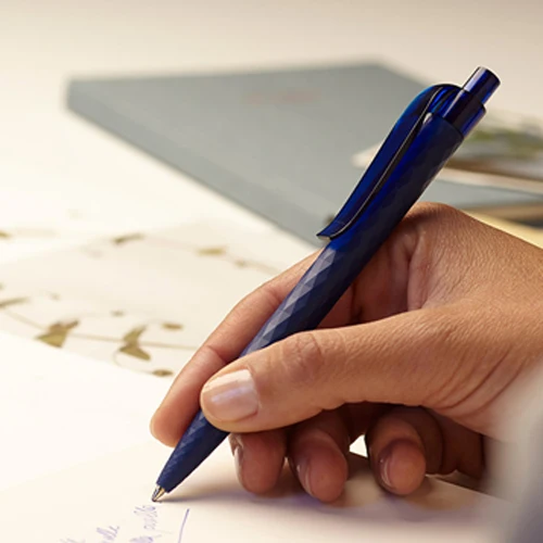 Prodir QS01 Plastic Push Transparent Polished Office Stationery Ball Pen with Plastic Clip