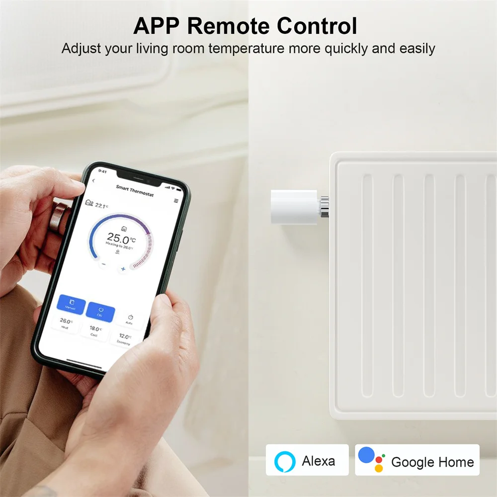 Zigbee Trv Wifi Radiator Thermostat Valve, Thermostatic Water Heating Radiator Valve, Connected Thermostatic Radiator Valve