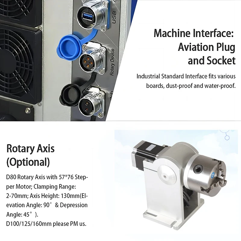 New Intelligent Detection Monitor System Upgrade Split Portable Fiber Laser Marking Machine 60w 100W JPT MOPA for Metal