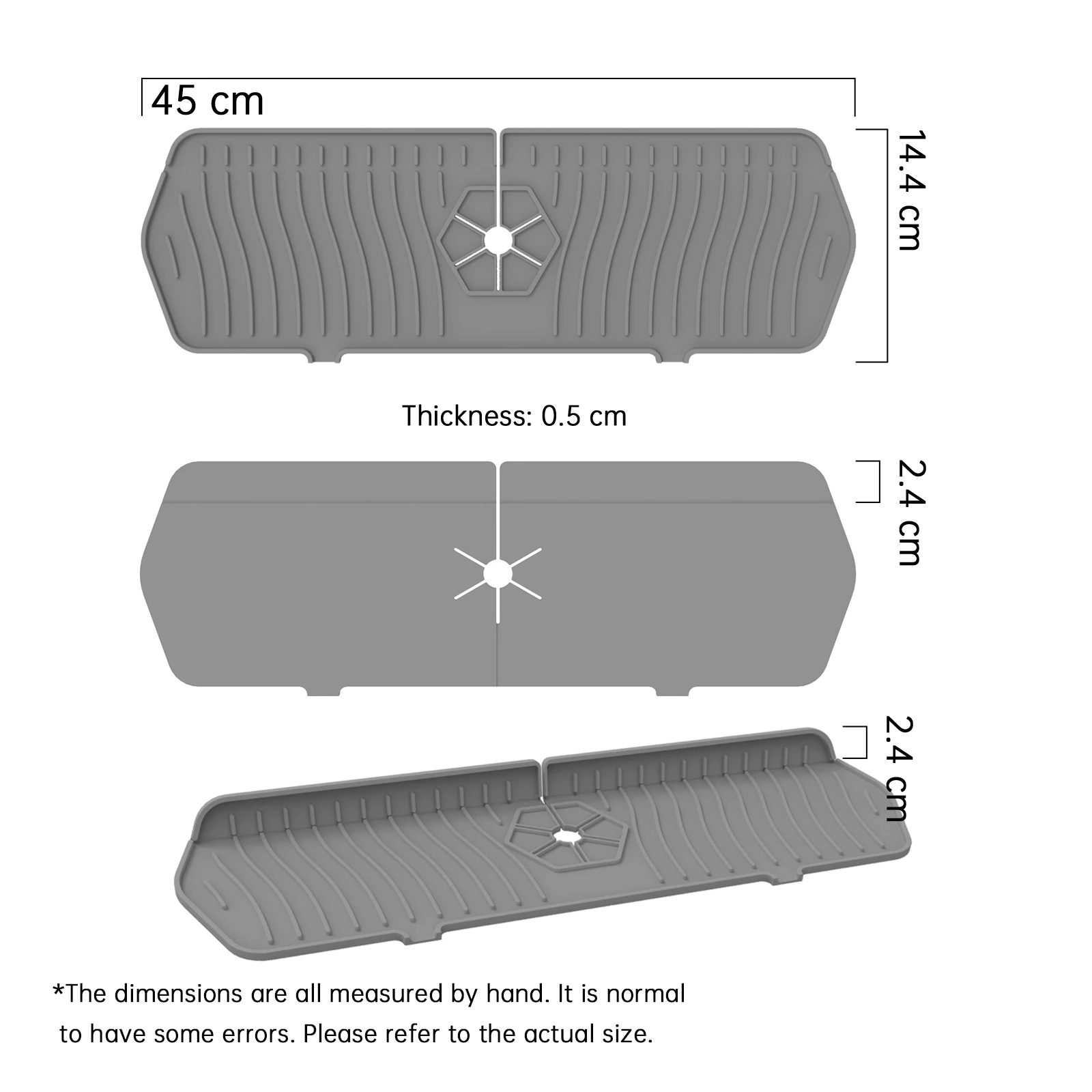 Rayshine drip catcher Splash Guard Mat countertop silicone water guard under the kitchen drying sink pad liner splash faucet mat